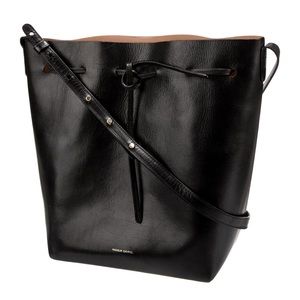 Mansur Gavriel black leather bucket bag